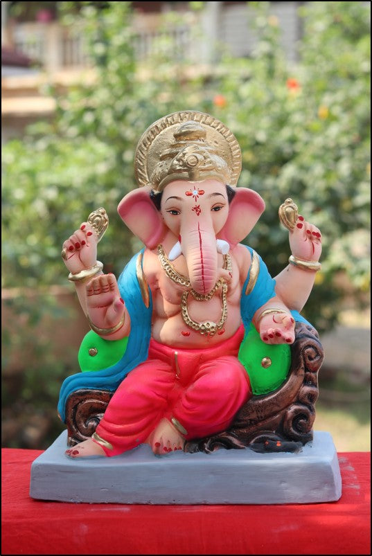 EcoFriendly Clay Ganesh Idols 15 inches for Ganesh Chaturthi (EF27