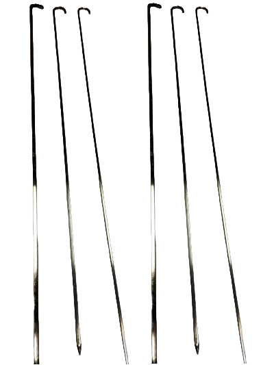 6 Pcs Tandoori Oven Skewers / 36" Long Kebab Sticks - 3 to  8mm (Round)