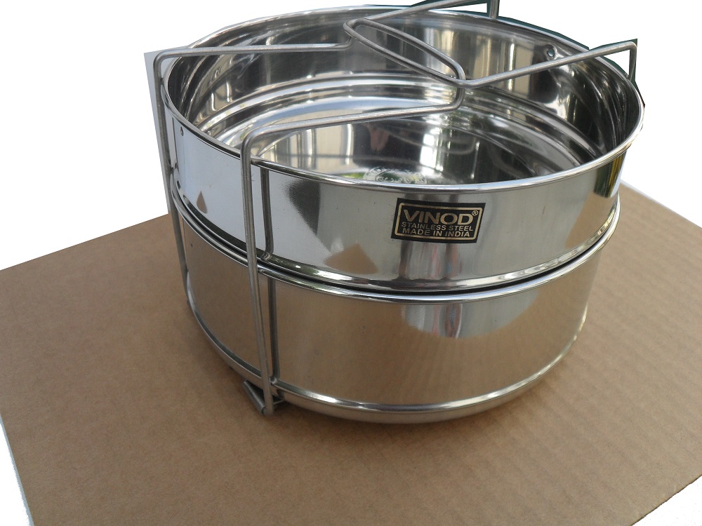 Stackable Stainless Steel Pressure Cooker Steamer Insert Pans - 6 Stackable Stainless Steel Insert Pans