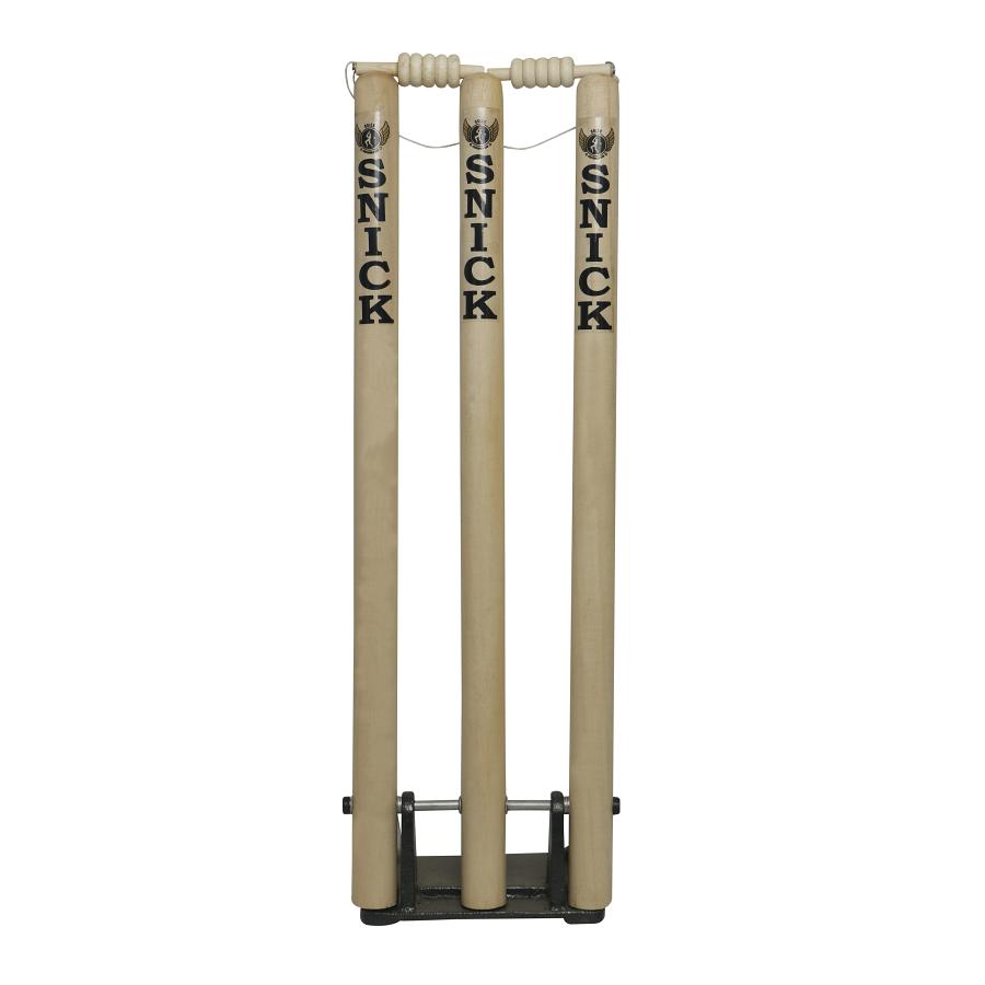 SNICK HIGH QUALITY Metal Base Cricket Spring Three Stumps + BAILS