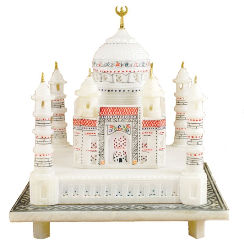 White Marble Taj Mahal - Home Decor / Gift 6"