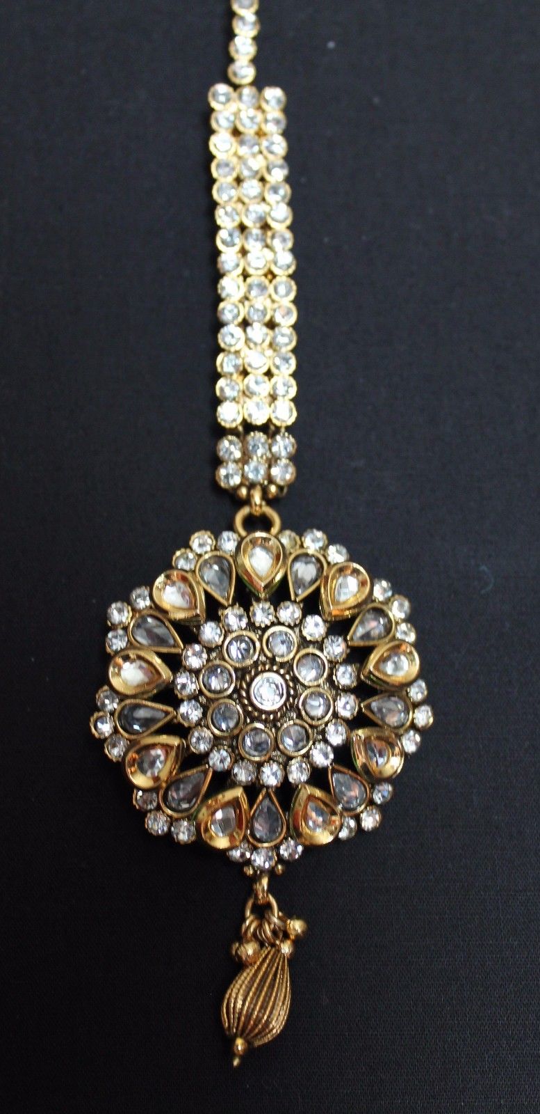 Fancy Zircon Crystals Traditional Maang Tikka Forehead Jewelry #1799 Fancy Zircon Crystals Traditional Maang Tikka Forehead Jewelry #1799