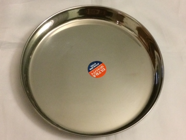 Set of 6 Round Small Stainless Steel Snack / Dhokla Plate