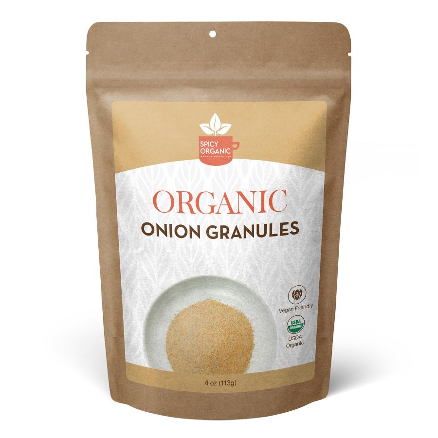 Organic Onion Granules - Dried Onion Flakes - 4 OZ