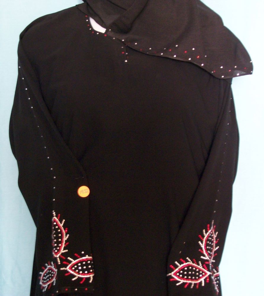 Abaya Dubai Black Sheela Muslim Wear Embroidered Abaya #1952 Abaya Dubai Black Sheela Muslim Wear Embroidered Abaya #1952