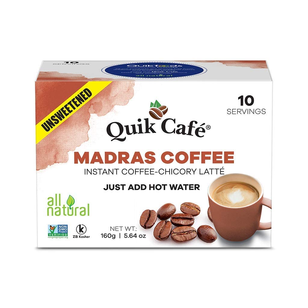 Quik Caf Unsweetened Madras Coffee - 10 Count