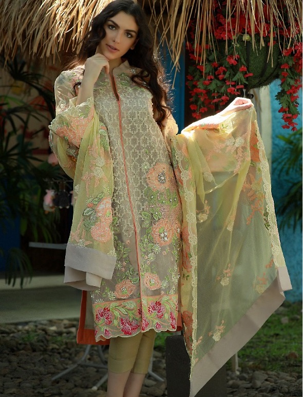 Maria B Embroidered Pakistani Designer Salwar Kameez Bollywood Suit #1