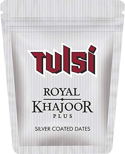 Tulsi Royal Khajoor Plus Silver Coated Dates | Pack of 10Pcs. Tulsi Royal Khajoor Plus Silver Coated Dates | Pack of 10Pcs.