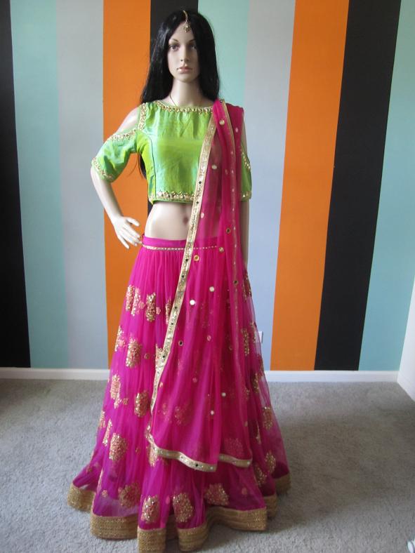 Eye Catching Wedding Wear Pink & Green Lehenga Choli ( Festival Discount) Eye Catching Wedding Wear Pink & Green Lehenga Choli ( Festival Discount)