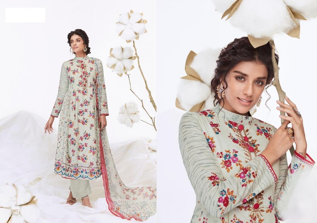 Off White Heavy Embroidery Pure Cotton Printed Plazzo Suit - Unstitched