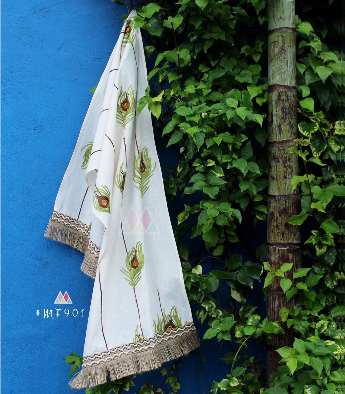Elegant Embroidered Unisex Stole Dupatta w/ Lace Work # 2