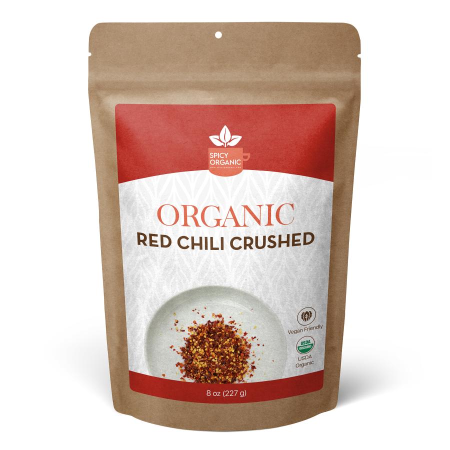 Organic Red Chilli Flakes - Crushed Red Pepper Flakes - 8 OZ Organic Red Chilli Flakes - Crushed Red Pepper Flakes - 8 OZ