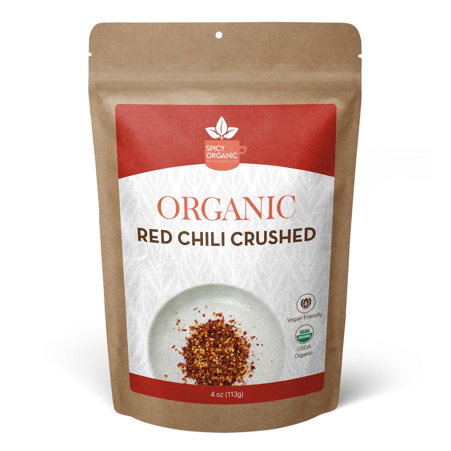 Organic Red Chilli Flakes - Crushed Red Pepper Flakes - 4 OZ Organic Red Chilli Flakes - Crushed Red Pepper Flakes - 4 OZ