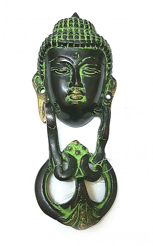 Intricately Carved Brass Buddha Door Knocker