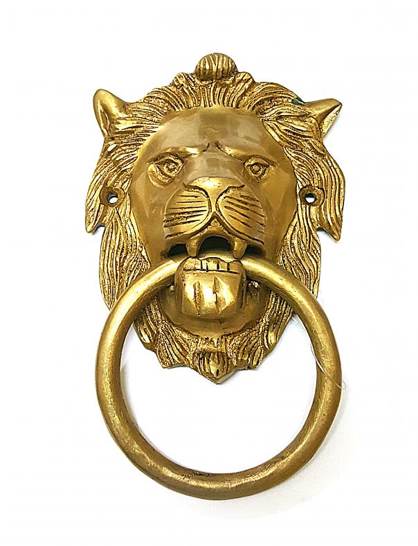 Bold Design Pure Golden Brass Lion Door Knocker