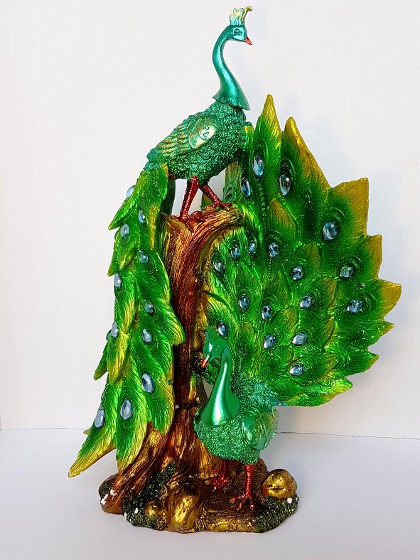 Beautifully Crafted 15.5" Peacock Statue Home Decor Office Feng Shui Gift 29513 USA