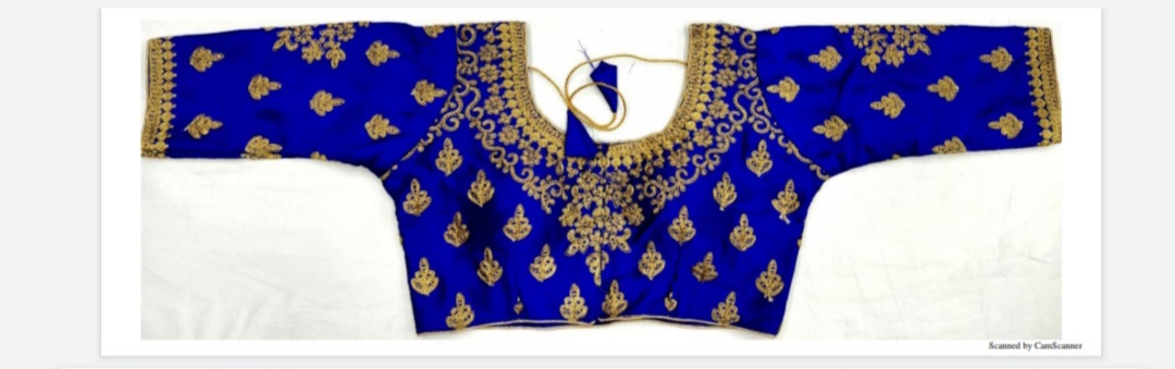 Ready-made Stitched Embroidered Blue Blouse 38"