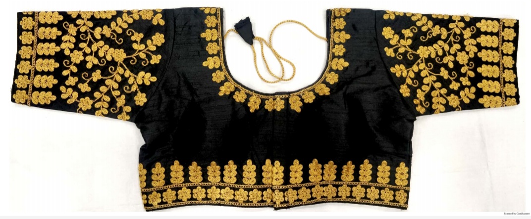 Black Ready-made Blouse w/ Embroidery Work 38"