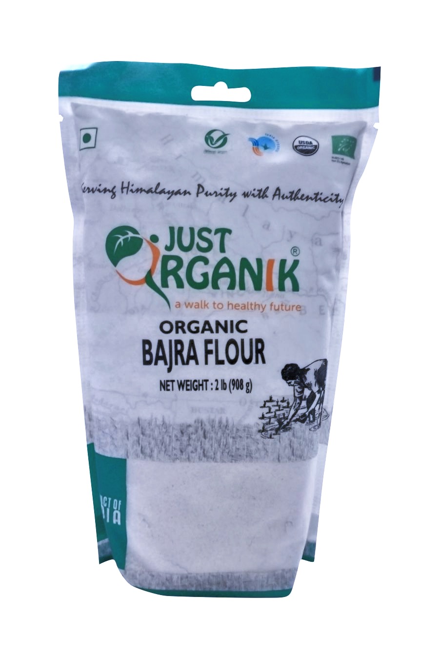 Just Organik - Organic Pearl Millet Flour, Bajra Atta, 2 lbs Just Organik - Organic Pearl Millet Flour, Bajra Atta, 2 lbs