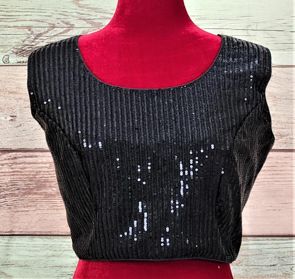 Black Party wear fancy blouse plus size (3XL, 4XL)