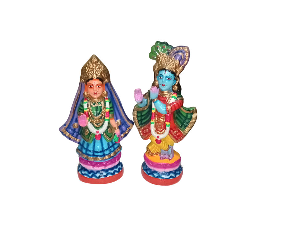 Navarathri Golu Doll Papermache Doll - Mathura Radha Krishna