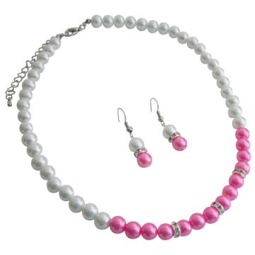 pink pearl necklace set online