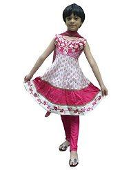 white and pink churidar
