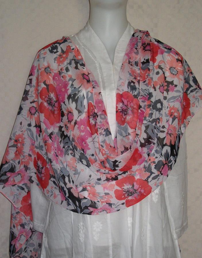 Scarf 2138 Pink Black Georgette Dupatta Chunni Shawl Shieno Scarf 2138 Pink Black Georgette Dupatta Chunni Shawl Shieno