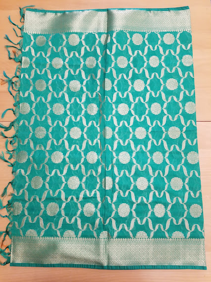 Green 1559 Golden Traditional Pattern Banarsi Dupatta Chunni Green 1559 Golden Traditional Pattern Banarsi Dupatta Chunni