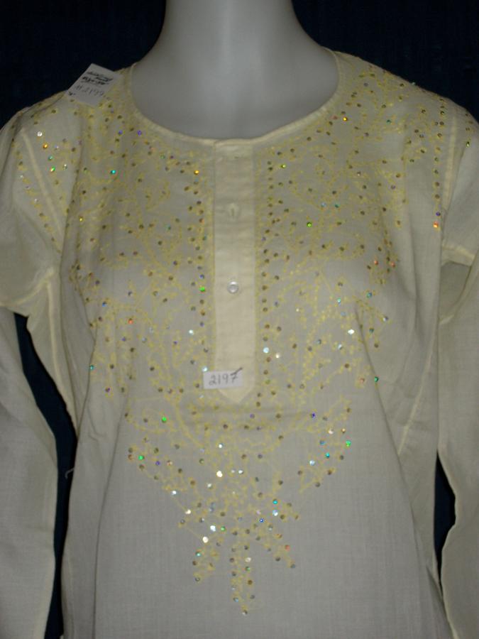 Kurti Lemon Cotton Voile Tunic Top Shirt Blouse #2197