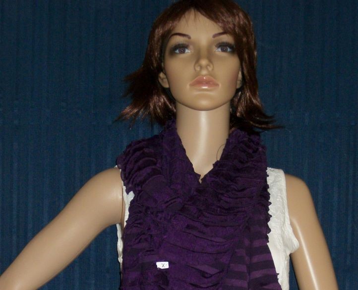 Scarf 2279 Purple Frill Dupatta Chunni Shawl #2279