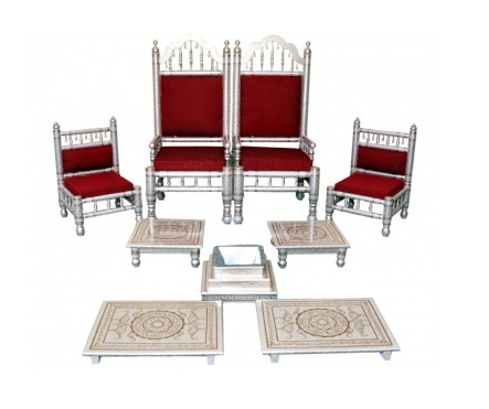 Traditional Indian Wedding Chairs Pidha Bajot Set 9 Pcs