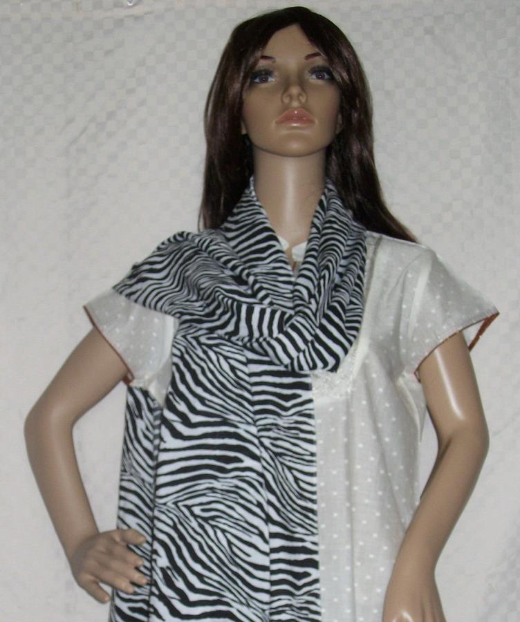 Scarf 2440 Black White Zebra Print Dupatta Chunni Shawl Wrap Shieno Scarf 2440 Black White Zebra Print Dupatta Chunni Shawl Wrap Shieno