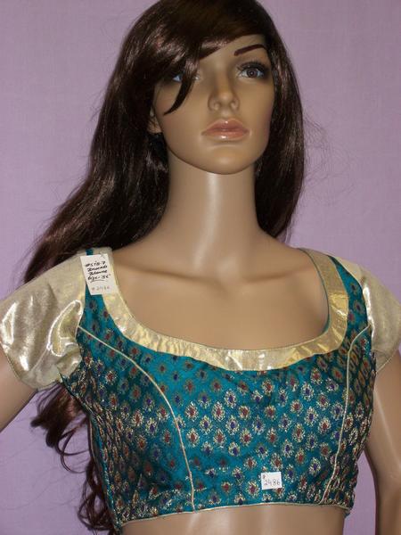 Green Golden Brocade Stitched Blouse Choli - Medium Size #2491 Green Golden Brocade Stitched Blouse Choli - Medium Size #2491