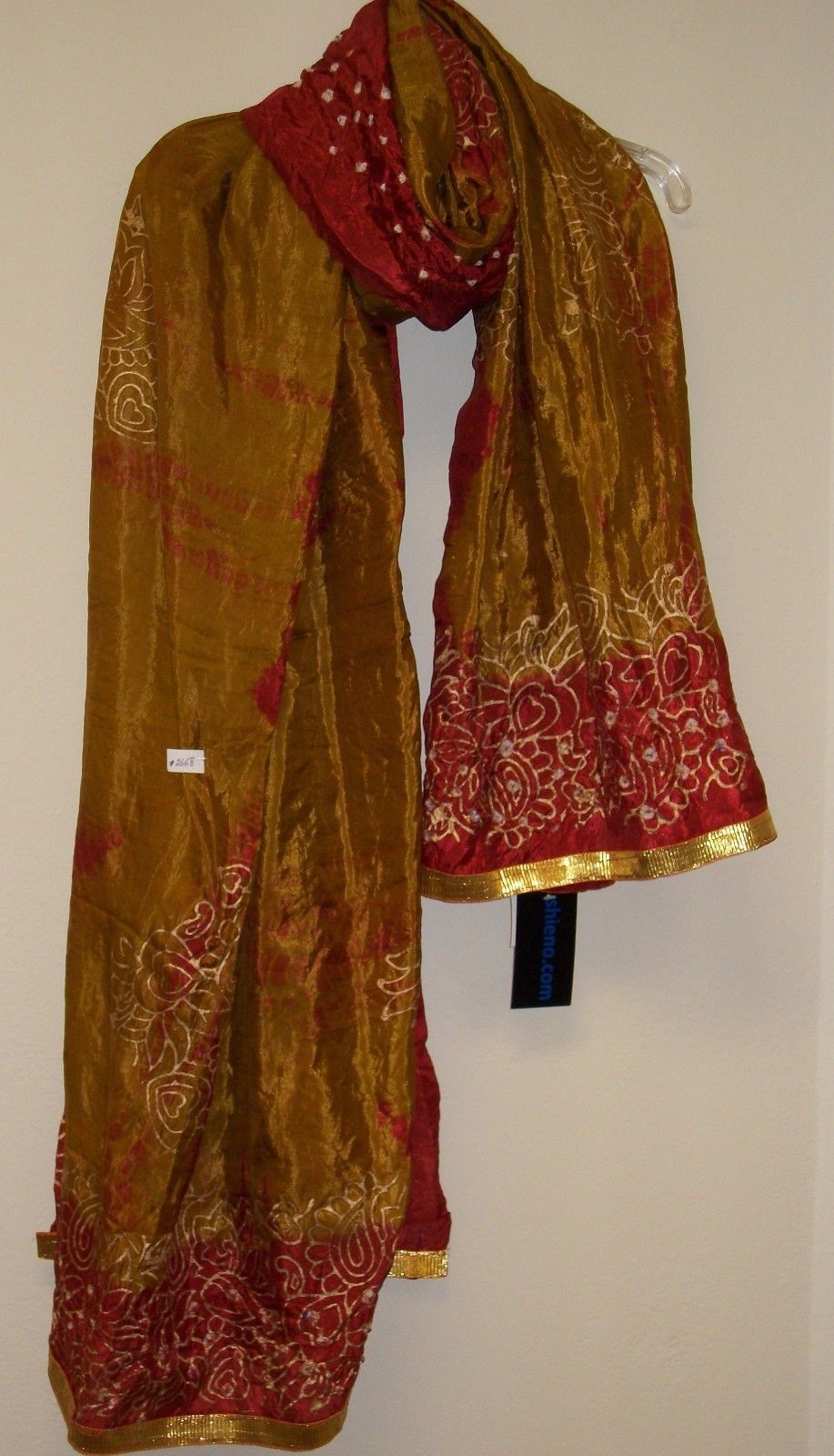 Scarf 2668 Red Mustard Dupatta Chunni Wrap Shieno Sarees