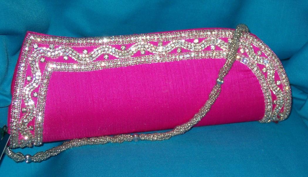 Pink Embellished Clutch Wedding Party Wear Clutch Purse Bag