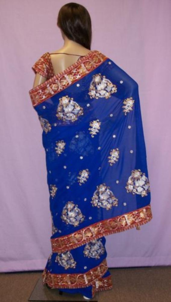 Bollywood Designer Party Wear Saree in Blue Georgette Bollywood Designer Party Wear Saree in Blue Georgette