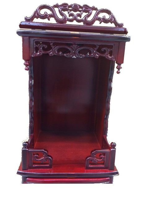 Traditional Design Dark Cherry Wooden Mandir 11" * 17"