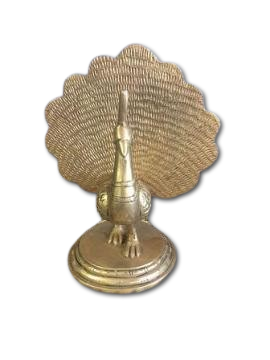 Decorative Home Decor Showpiece Peacock Statue in Brass - 6"