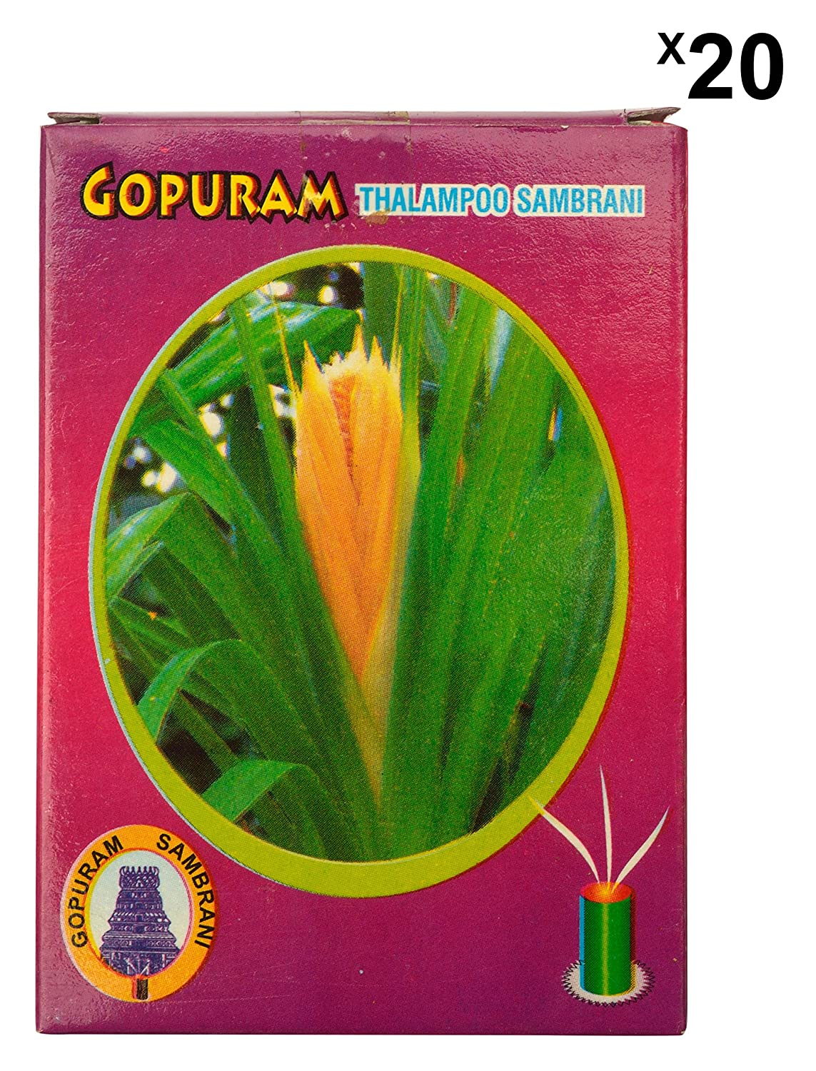 Gopuram Thalapoo Sambrani 20 pcs