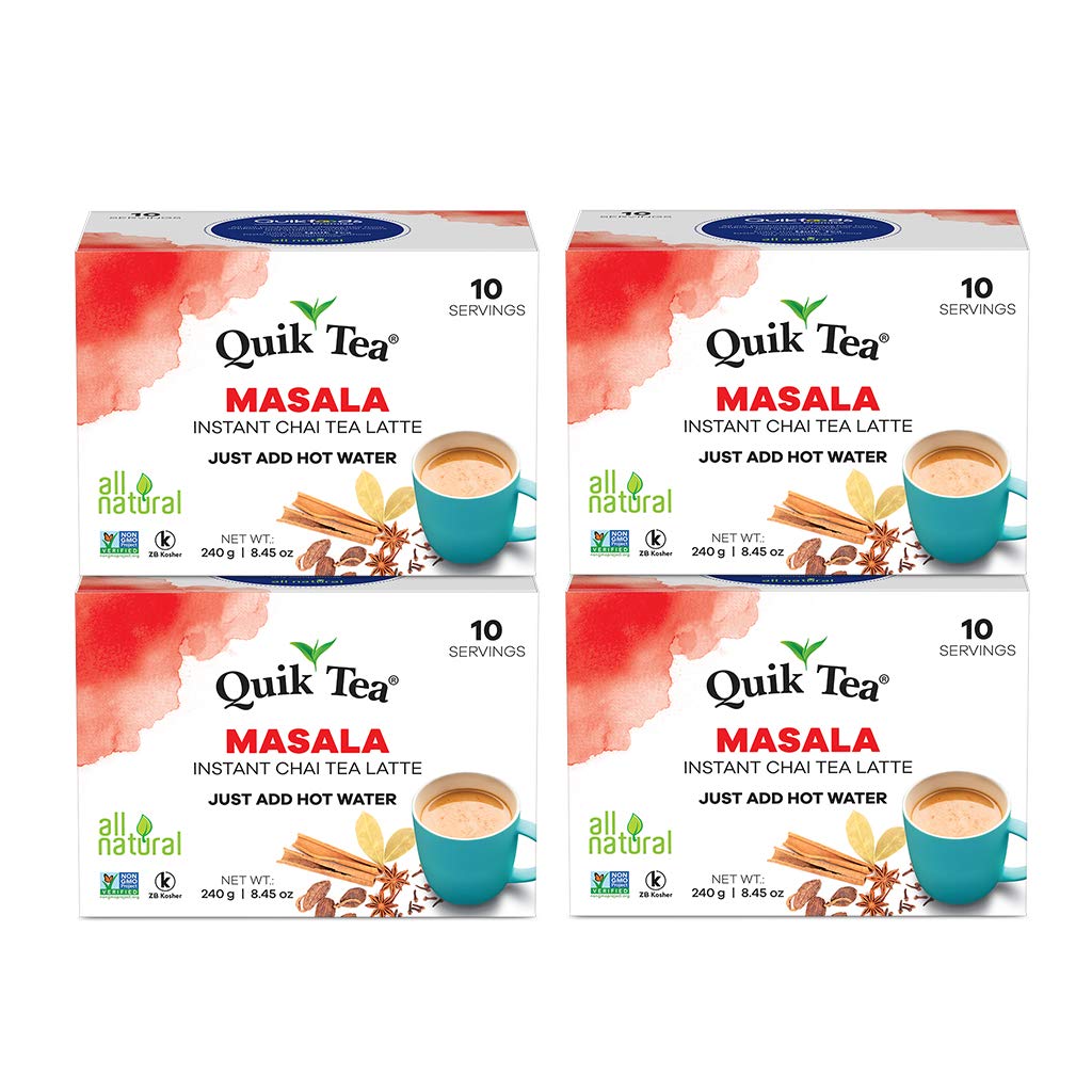 QuikTea Tea Latte, Masala Chai, 8.5 Ounce (Pack of 4)