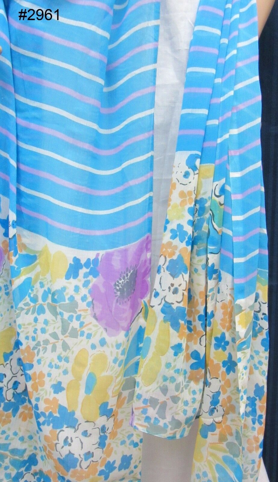 Scarf 2961 Blue Georgette Printed Dupatta Chunni Shawl Scarf 2961 Blue Georgette Printed Dupatta Chunni Shawl