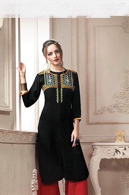 Aggregate more than 153 yellow and black kurti best
