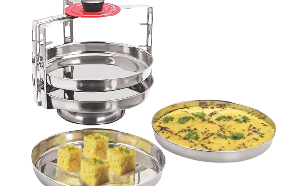 Stainless Steel Cooker Insert / Dhokla Making Stand / Steamer - 4 Tier Stainless Steel Cooker Insert / Dhokla Making Stand / Steamer - 4 Tier