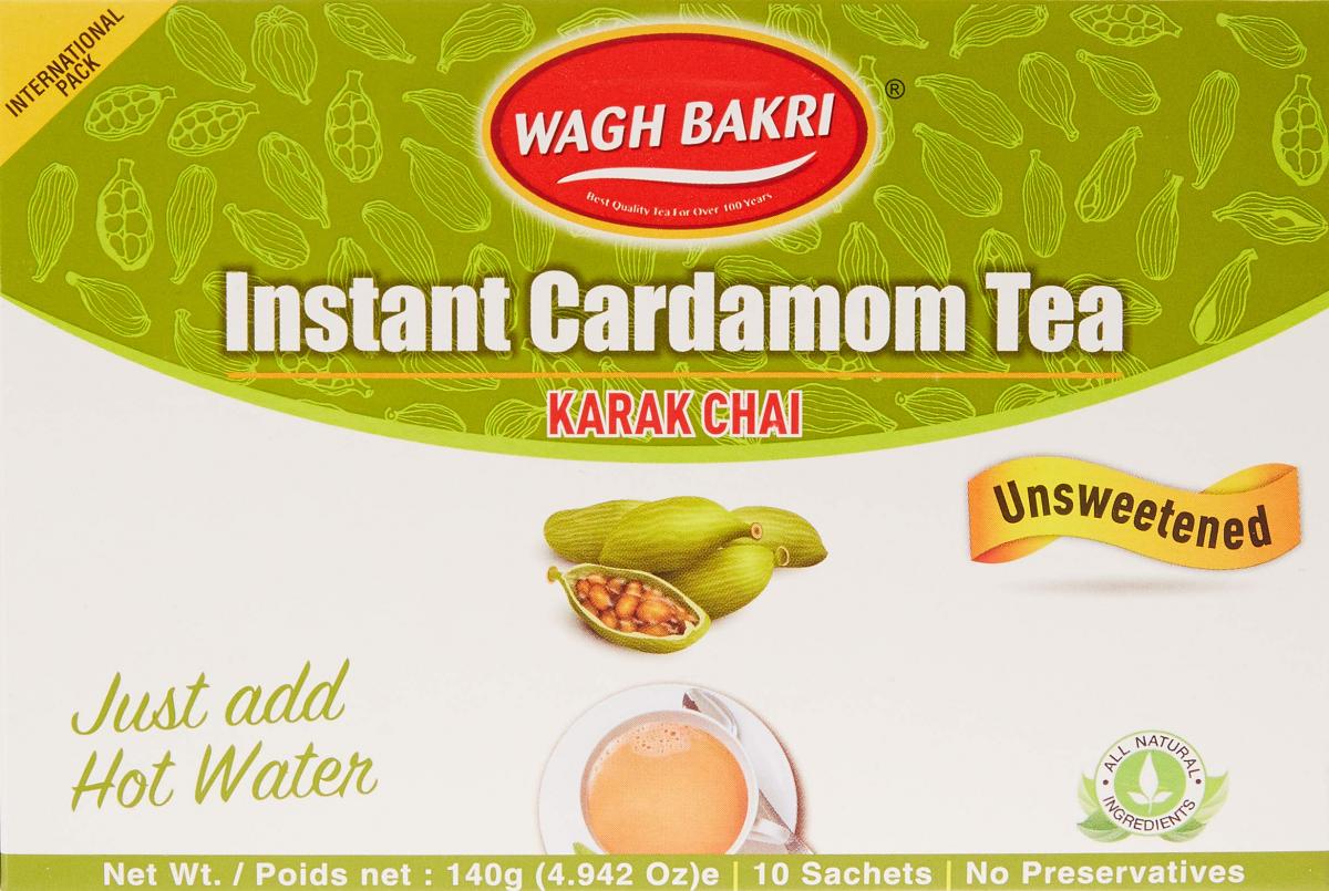 Wagh Bakri Instant Cardamom tea UNSWEETENED 10 sachets