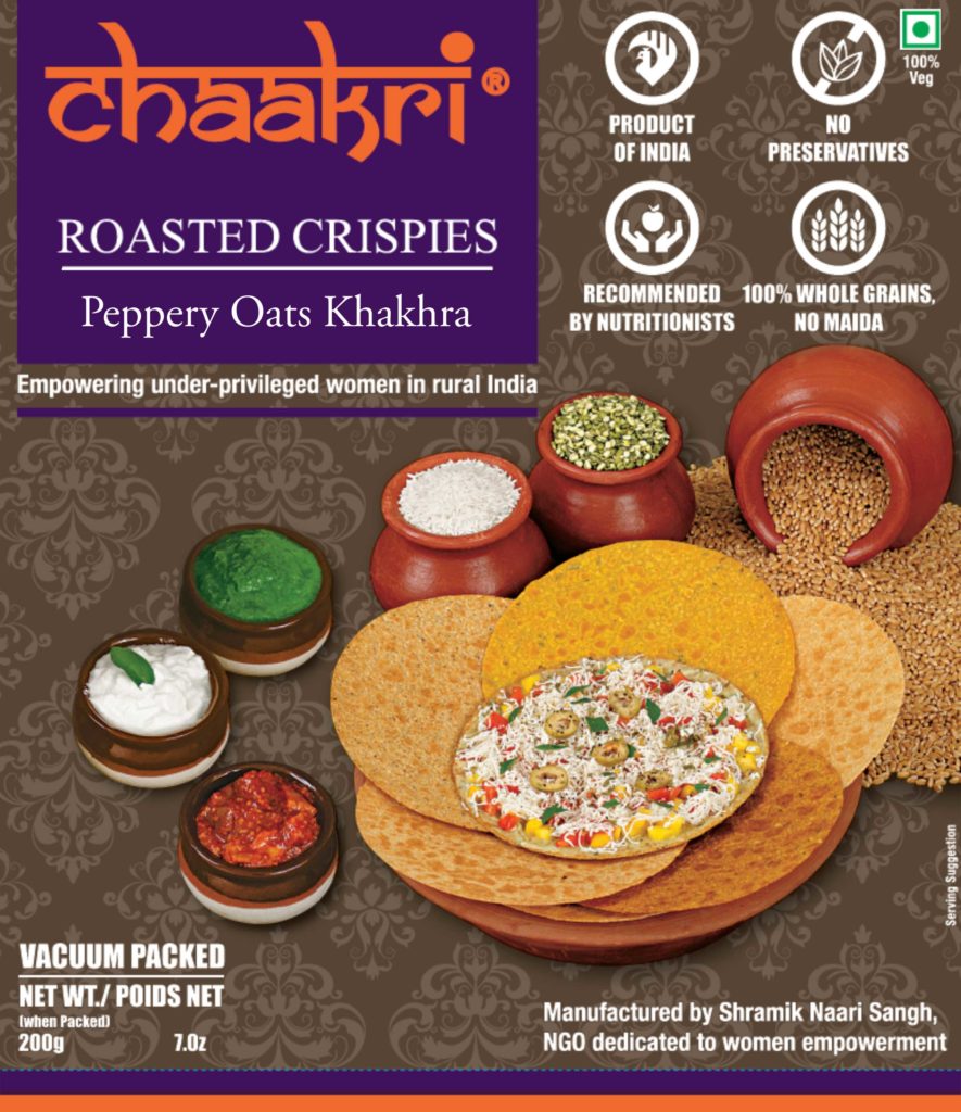 Chaakri Roasted Crispies Peppery Oats Khakhra 200gm
