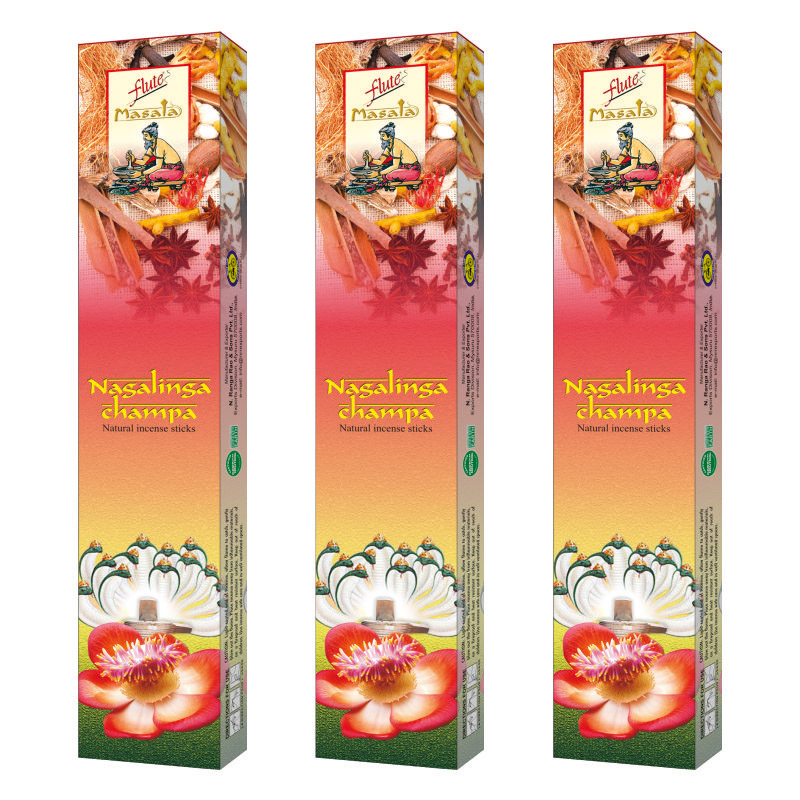 Flute Brand Masala Nagalinga Champa Incense Sticks-15 Sticks/Pack-3 Packs Flute Brand Masala Nagalinga Champa Incense Sticks-15 Sticks/Pack-3 Packs