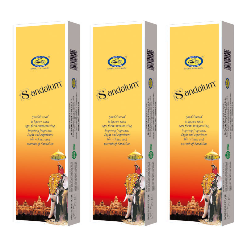 Cycle Brand Sandalum Agarbathy Economy 3 Pack -110 Grams/Pack Cycle Brand Sandalum Agarbathy Economy 3 Pack -110 Grams/Pack