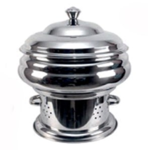 Stainless Steel Rajasthani Style Chafing Dish For Serverware - 7.5 Ltr Stainless Steel Rajasthani Style Chafing Dish For Serverware - 7.5 Ltr