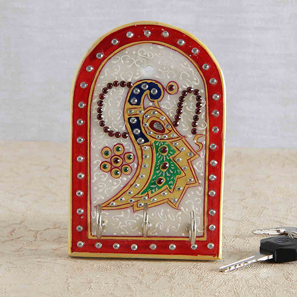 Marble Meenakari Wall Art Key Holder Home decor